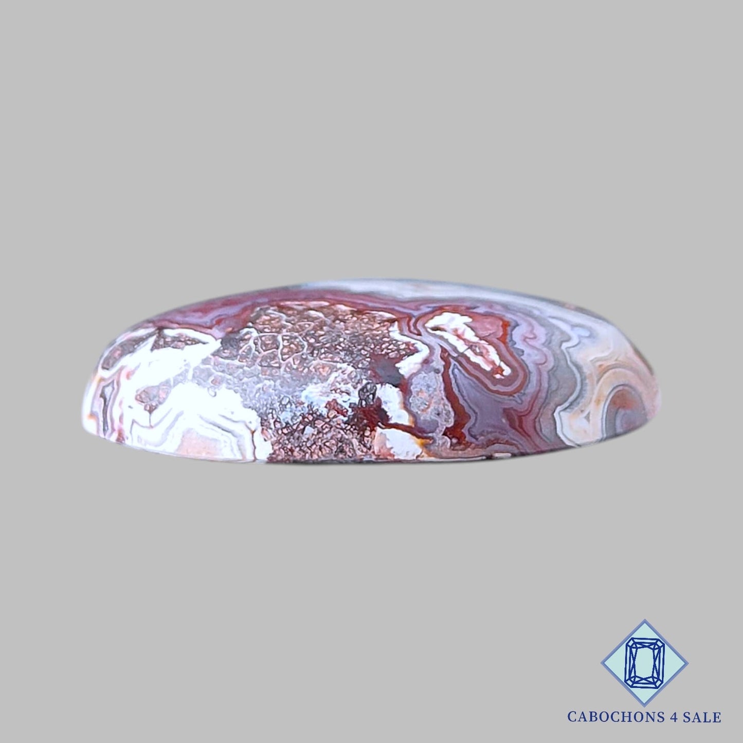 Natural Crazy Lace Agate Gemstone  Oval Druzy 27*22*6mm from Mexico available for sale