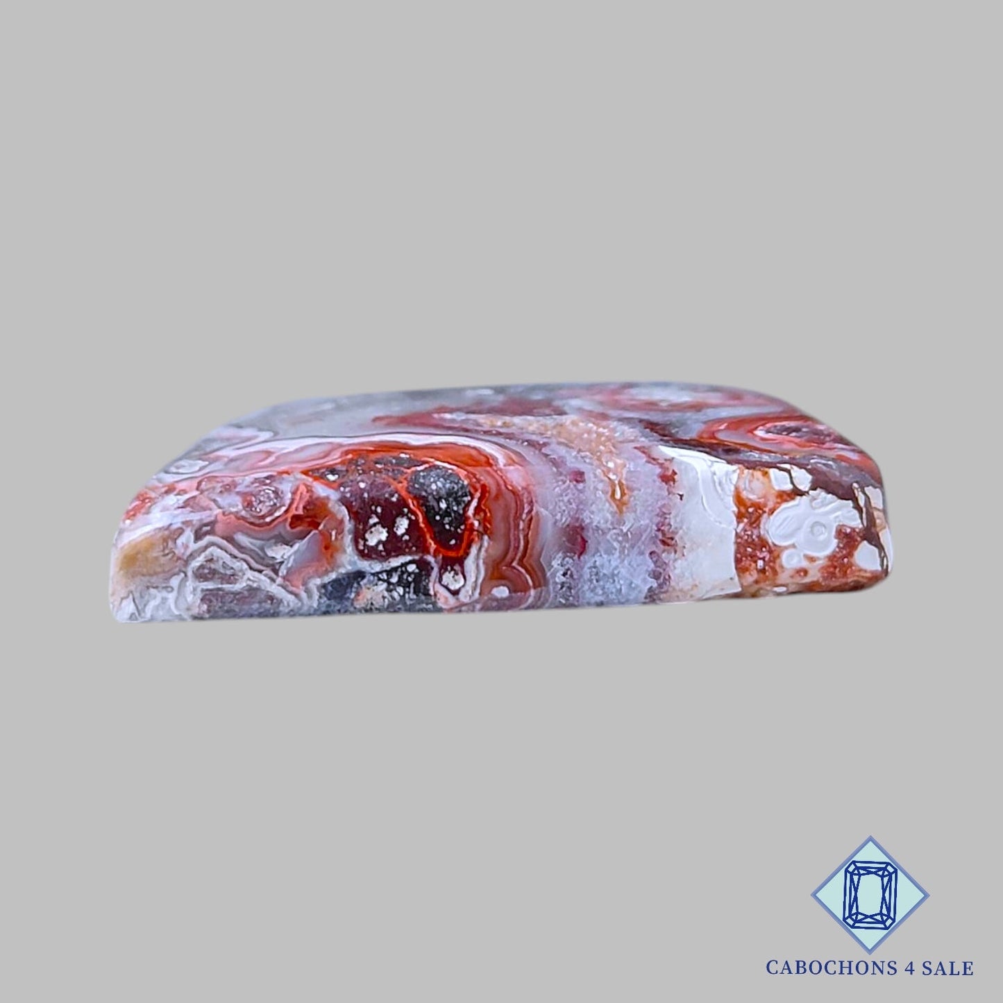 Piedra preciosa de ágata de encaje loco natural Druzy de lujo de 28 x 25 x 6 mm de México disponible para la venta