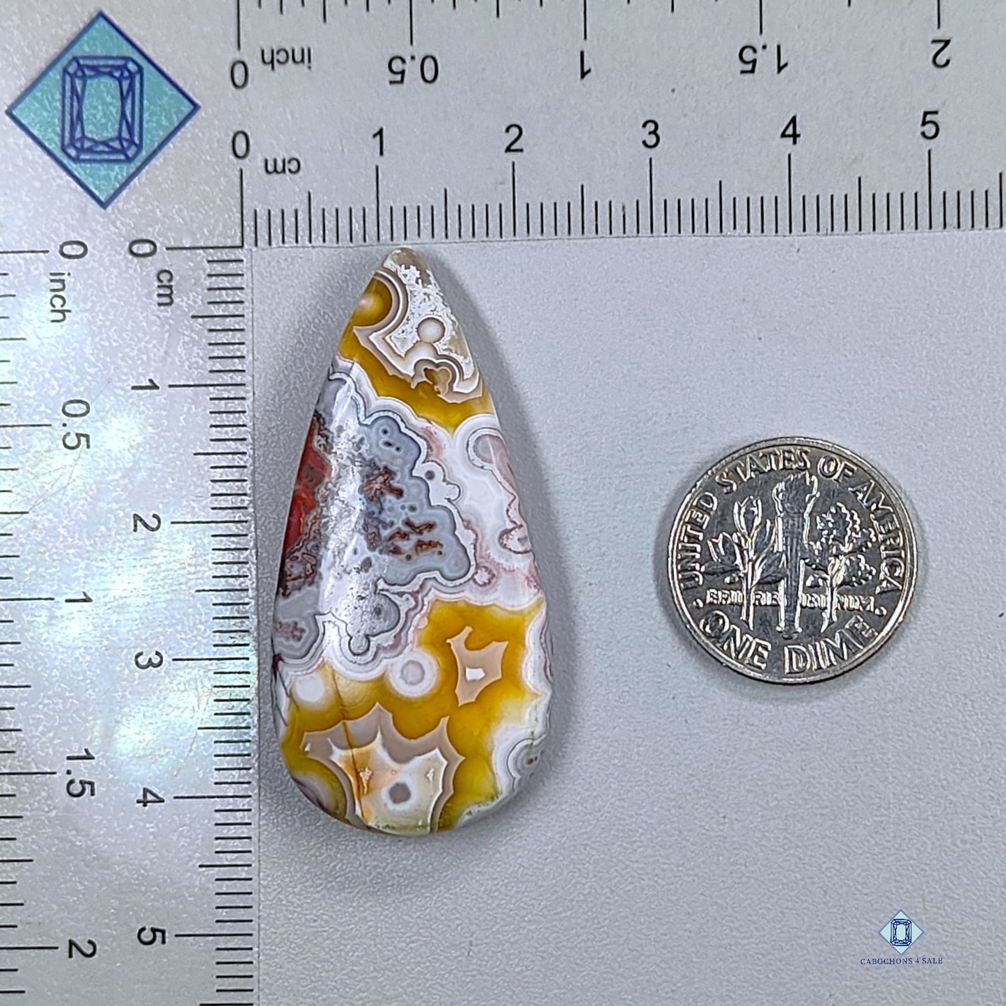 Crazy Lace Agate Pear Cabochons