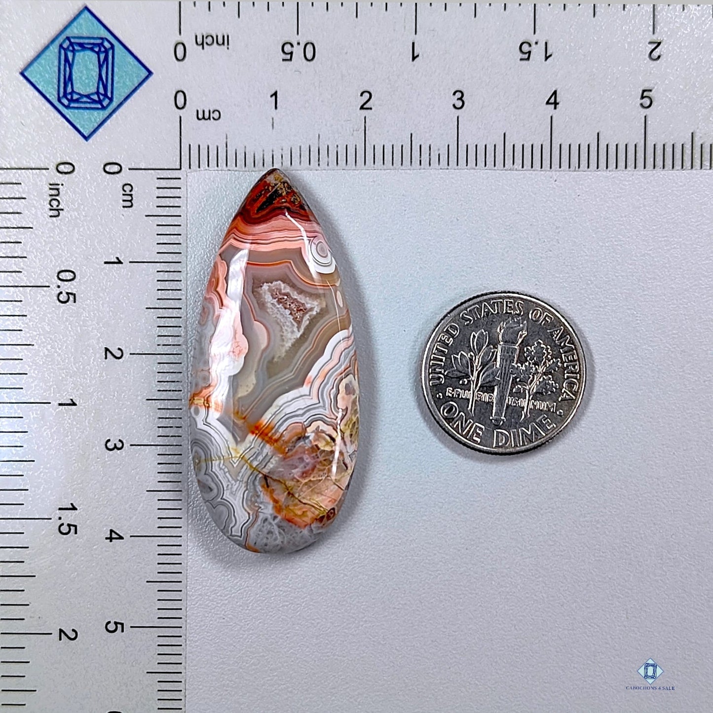 Crazy Lace Agate Pear Cabochons