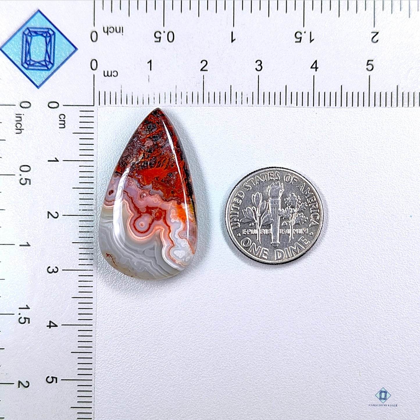 Crazy Lace Agate Pear Cabochons