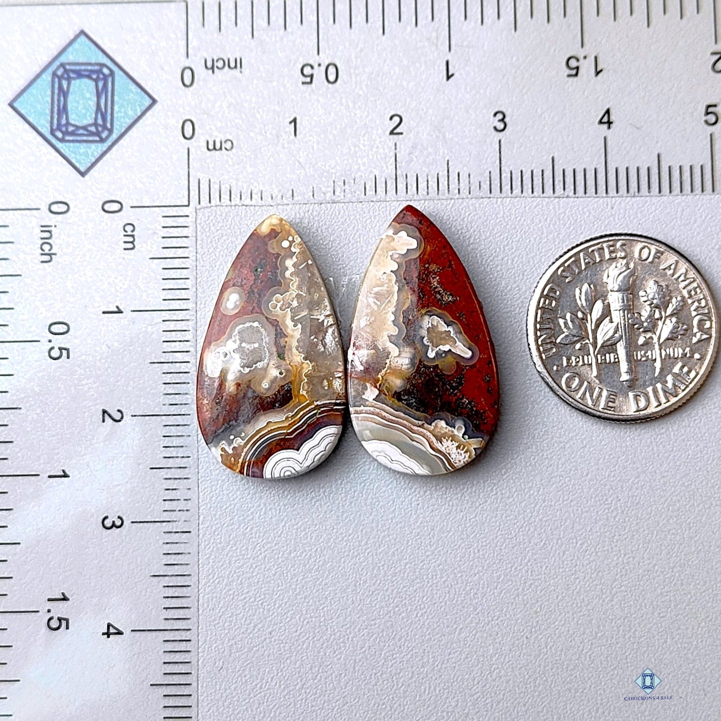 Crazy Lace Agate Pear Pairs