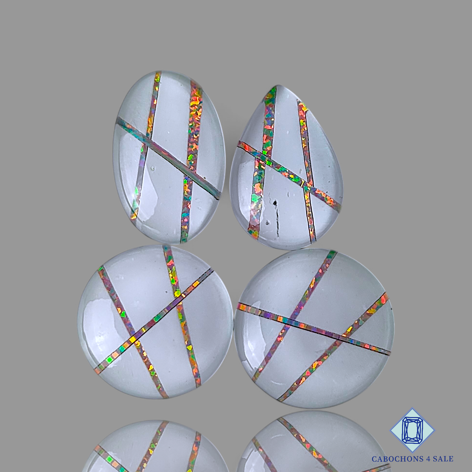 Crystal Quartz Aurora Opal Inlays