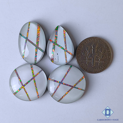 Crystal Quartz Aurora Opal Inlays