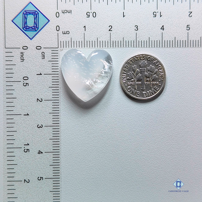 Crystal quartz-Heart-Cabochons