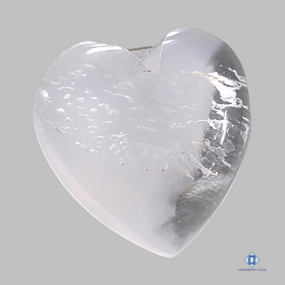 Crystal quartz-Heart-Cabochons