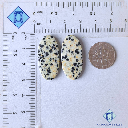 Dalmatian Jasper Oval Pairs