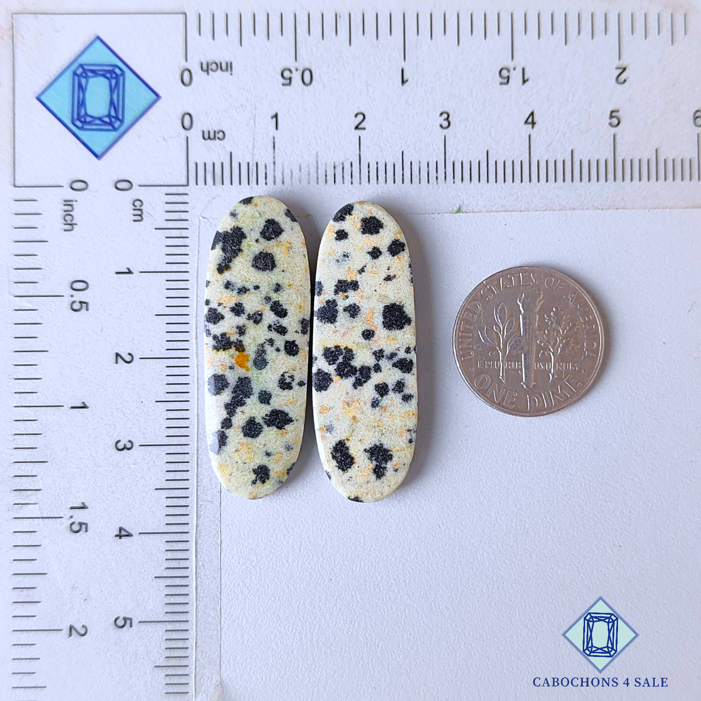 Dalmatian Jasper Oval Pairs