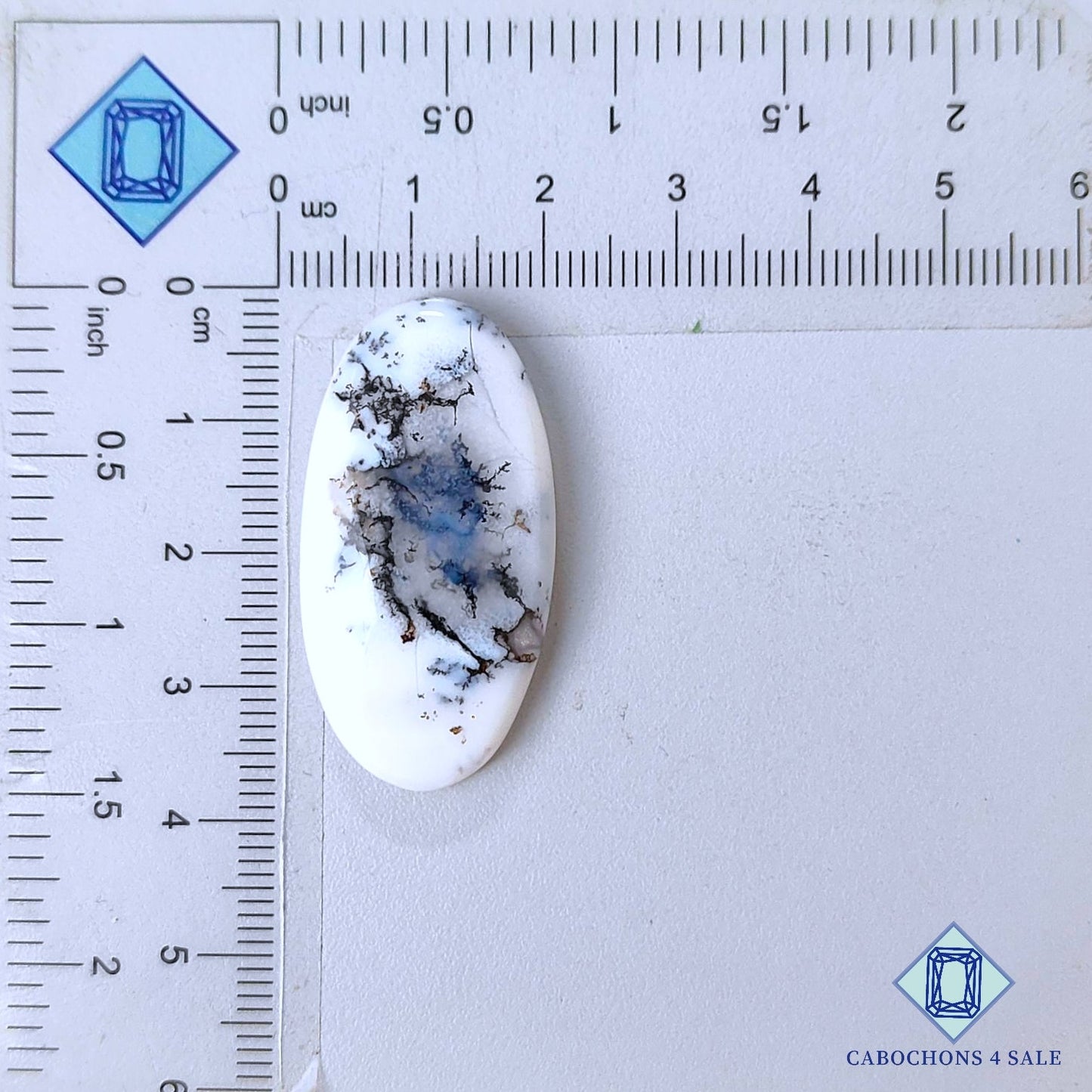 Natural Dendrite Agate Gemstone  Oval Cabochons 36*19*5mm from India available for sale