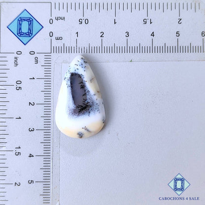 Natural Dendrite Agate Gemstone  Pear Cabochons 32*19*6mm from India available for sale