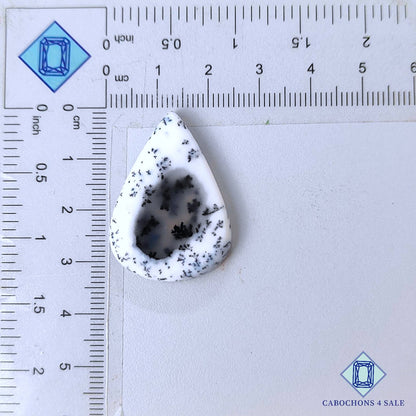 Natural Dendrite Agate Gemstone  Pear Cabochons 32*23*5mm from India available for sale