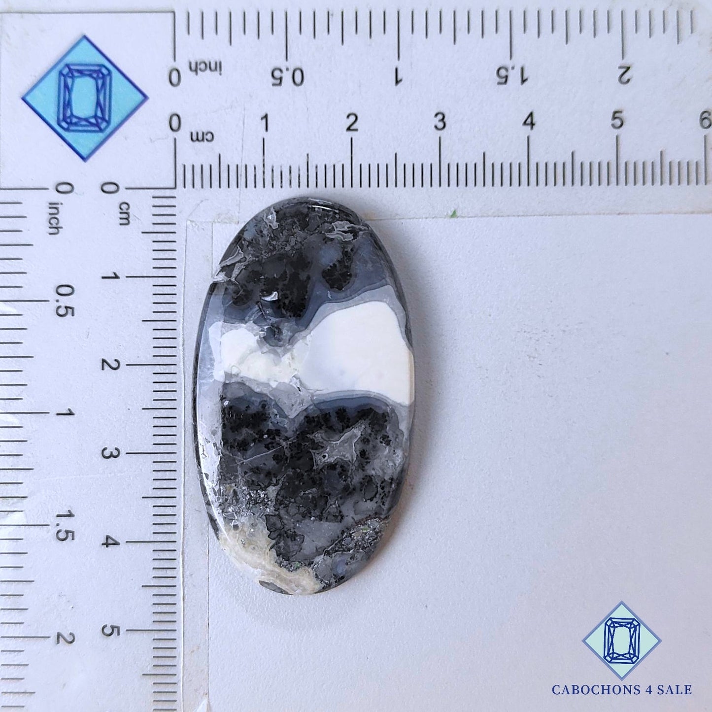 Natural Dendrite Agate Gemstone  Oval Cabochons 45*25*5mm from India available for sale