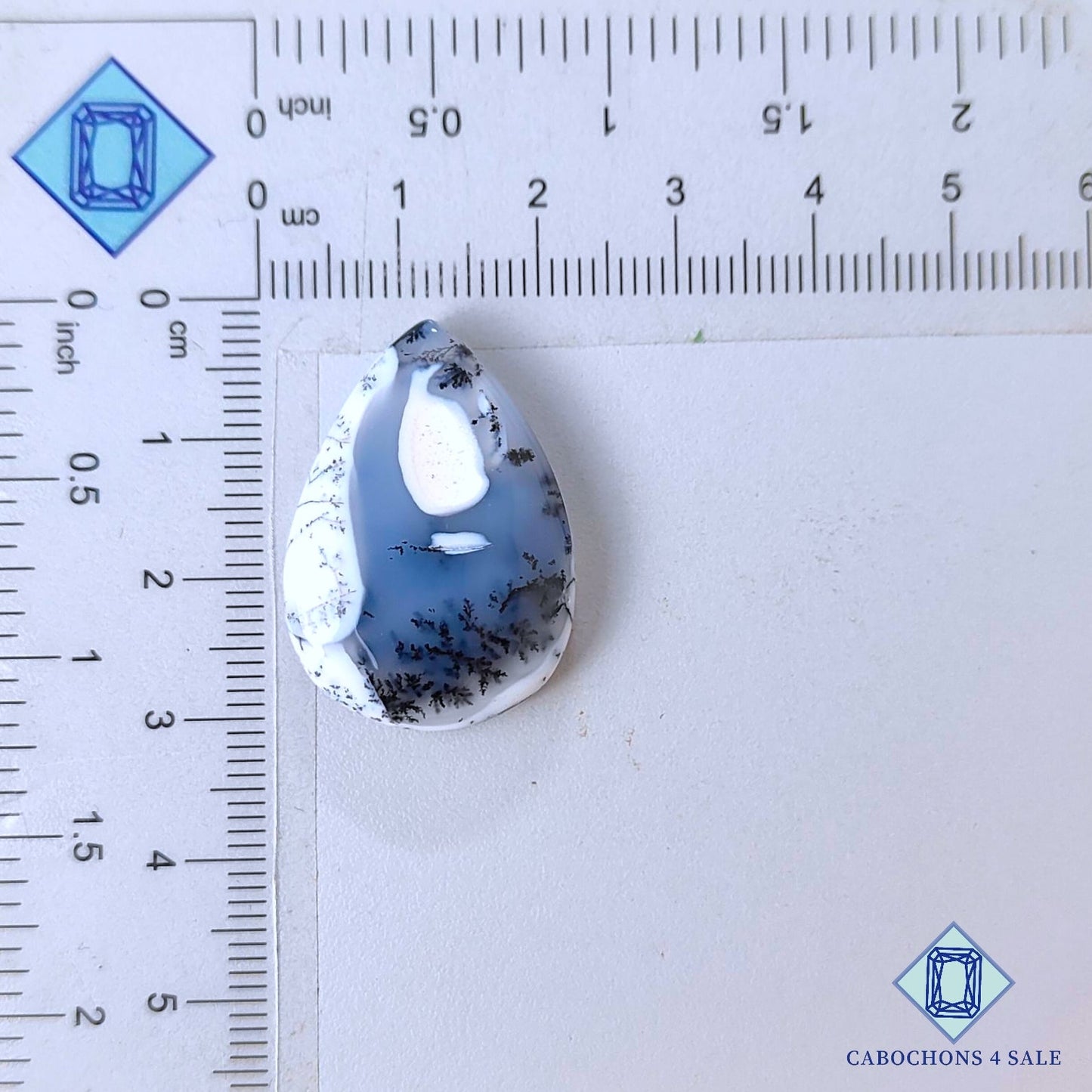 Natural Dendrite Agate Gemstone  Pear Cabochons 29*20*6mm from India available for sale