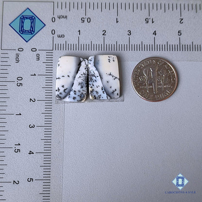 Natural Dendritic Agate Gemstone Rectangle Pairs 17*12*3mm from Brazil available for sale