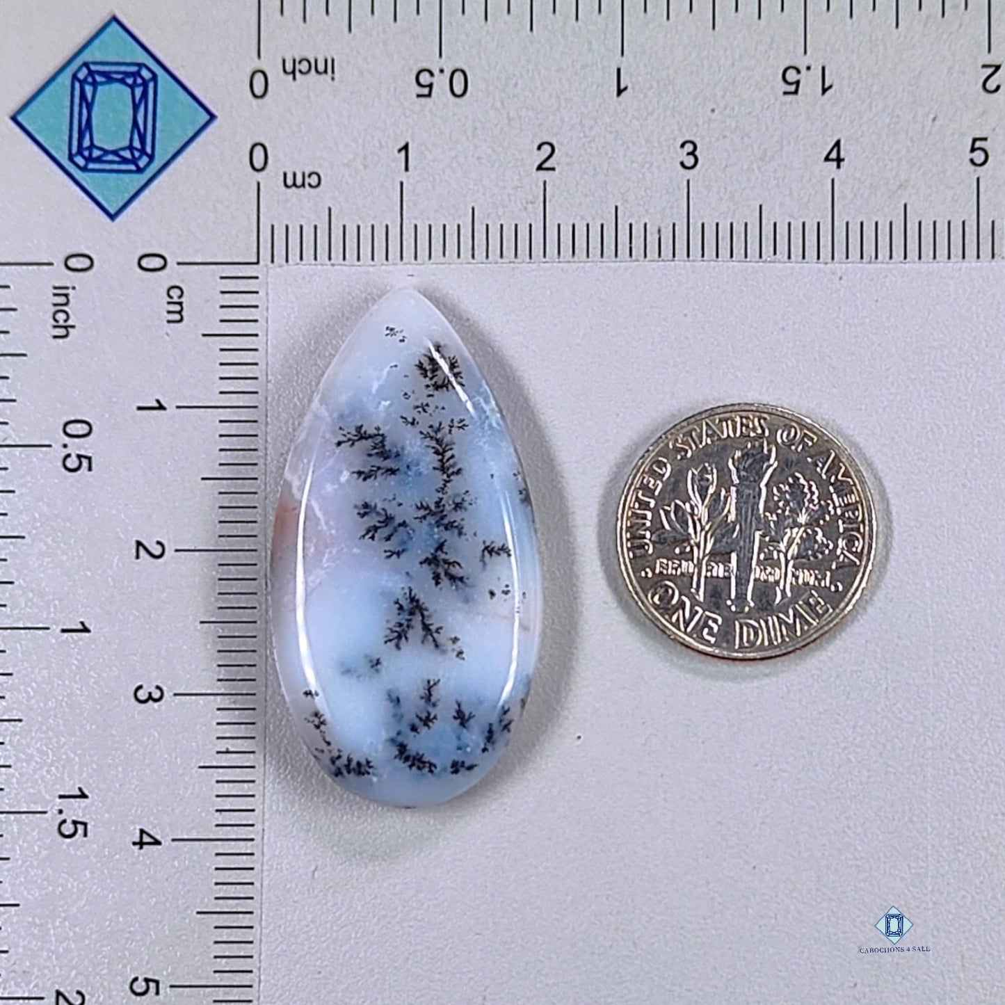 Dendritic Agate Pear Cabochons