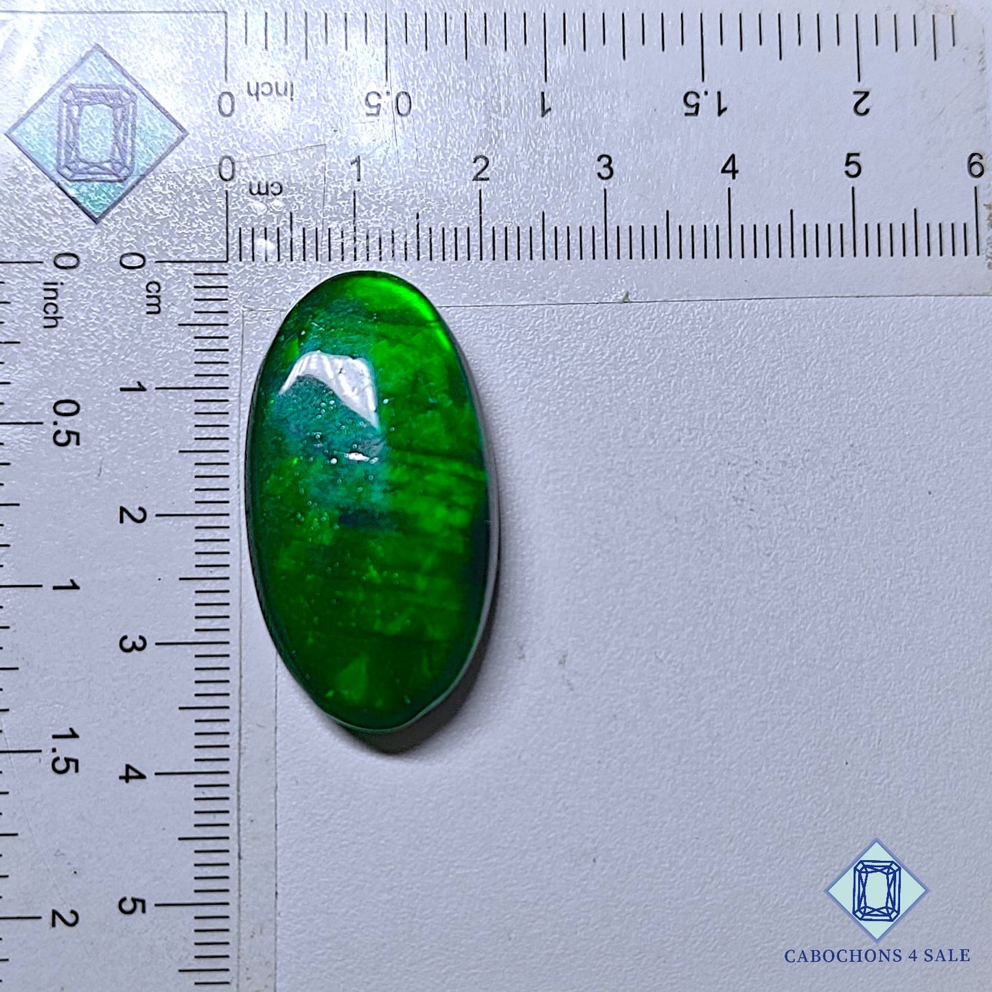 Dyed Green Labradorite Gemstone  Oval Cabochons 35*19*7mm available for sale