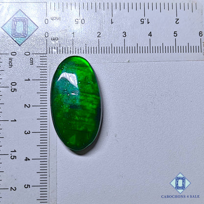 Dyed Green Labradorite Gemstone  Oval Cabochons 35*19*7mm available for sale