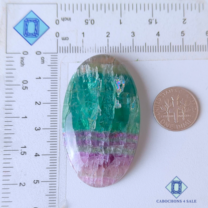Feather Fluorite Oval Cabochons