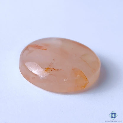 Cabochons4sale round translucent red fire quartz gemstone cabochon 23x7mm