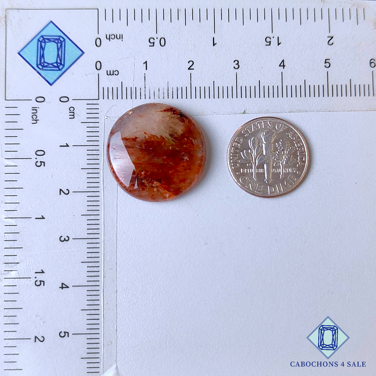 Fire Quartz Round Cabochons