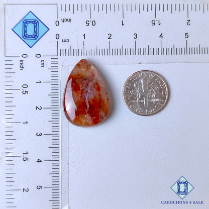 Fire Quartz Pear Cabochons
