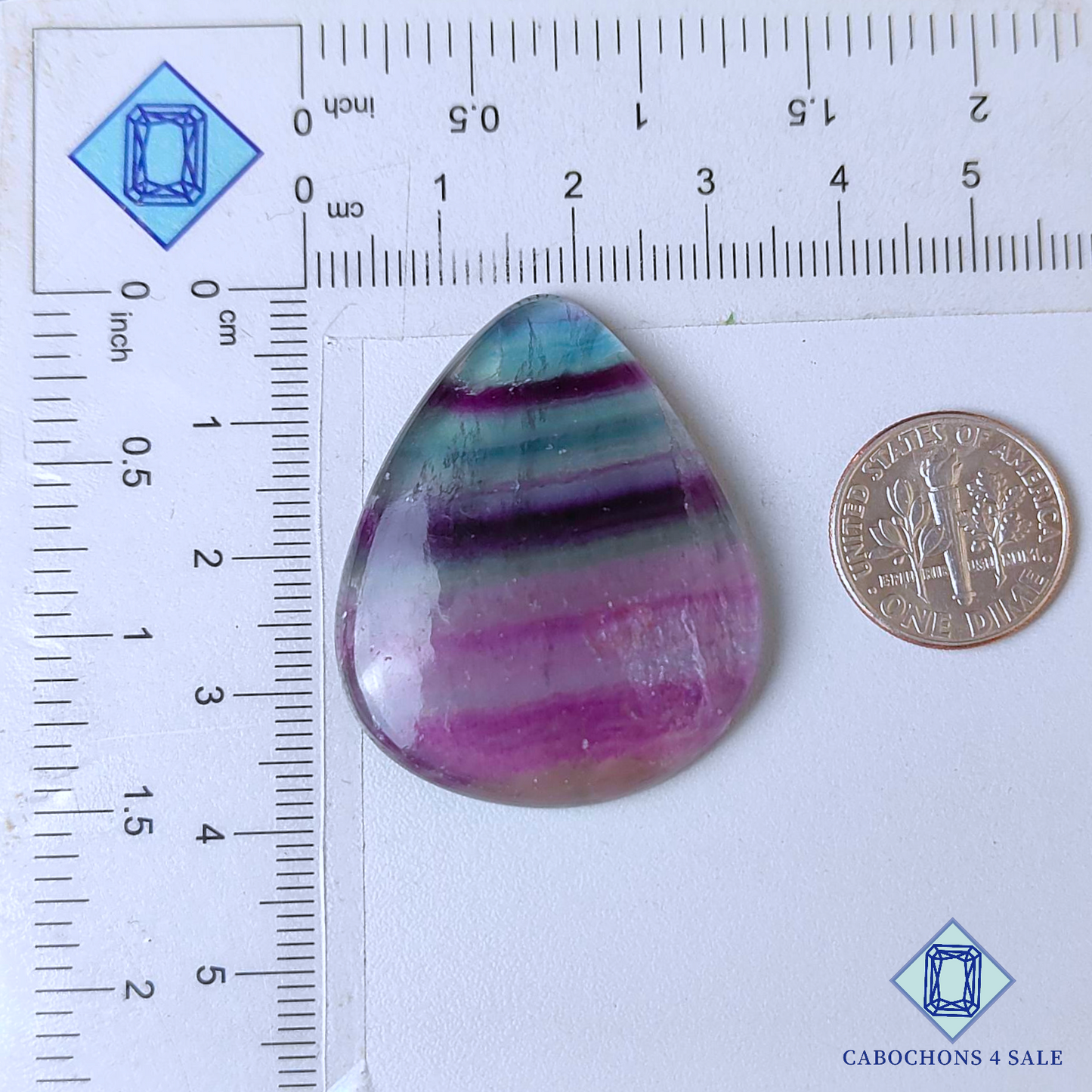 Fluorite Pear Cabochons