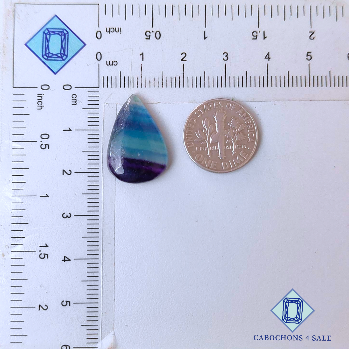 Fluorite Pear Cabochons 21*14*4mm