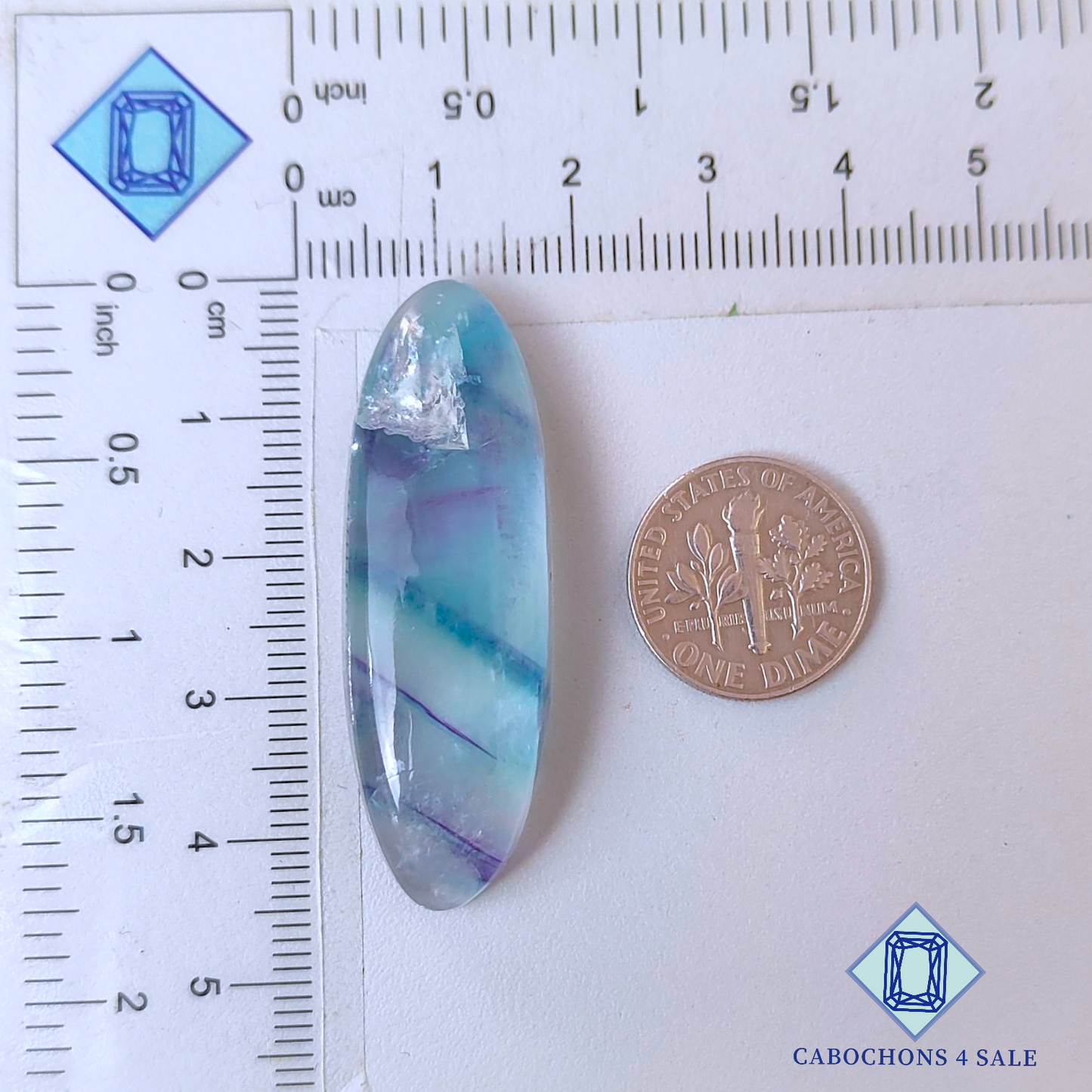 Fluorite Oval Cabochons 44*15*8mm