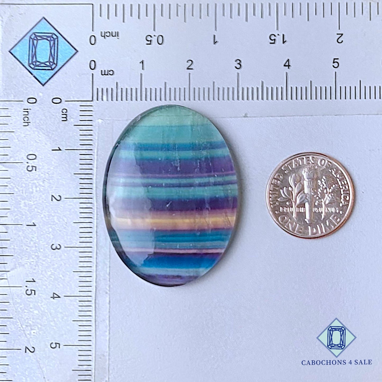 Natural Fluorite Gemstone  Oval Cabochons 37*27*6mm from Mexico available for sale