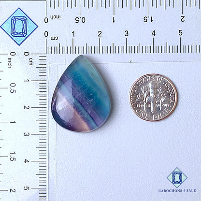 Natural Fluorite Gemstone  Pear Cabochons 29*22*7mm from Mexico available for sale