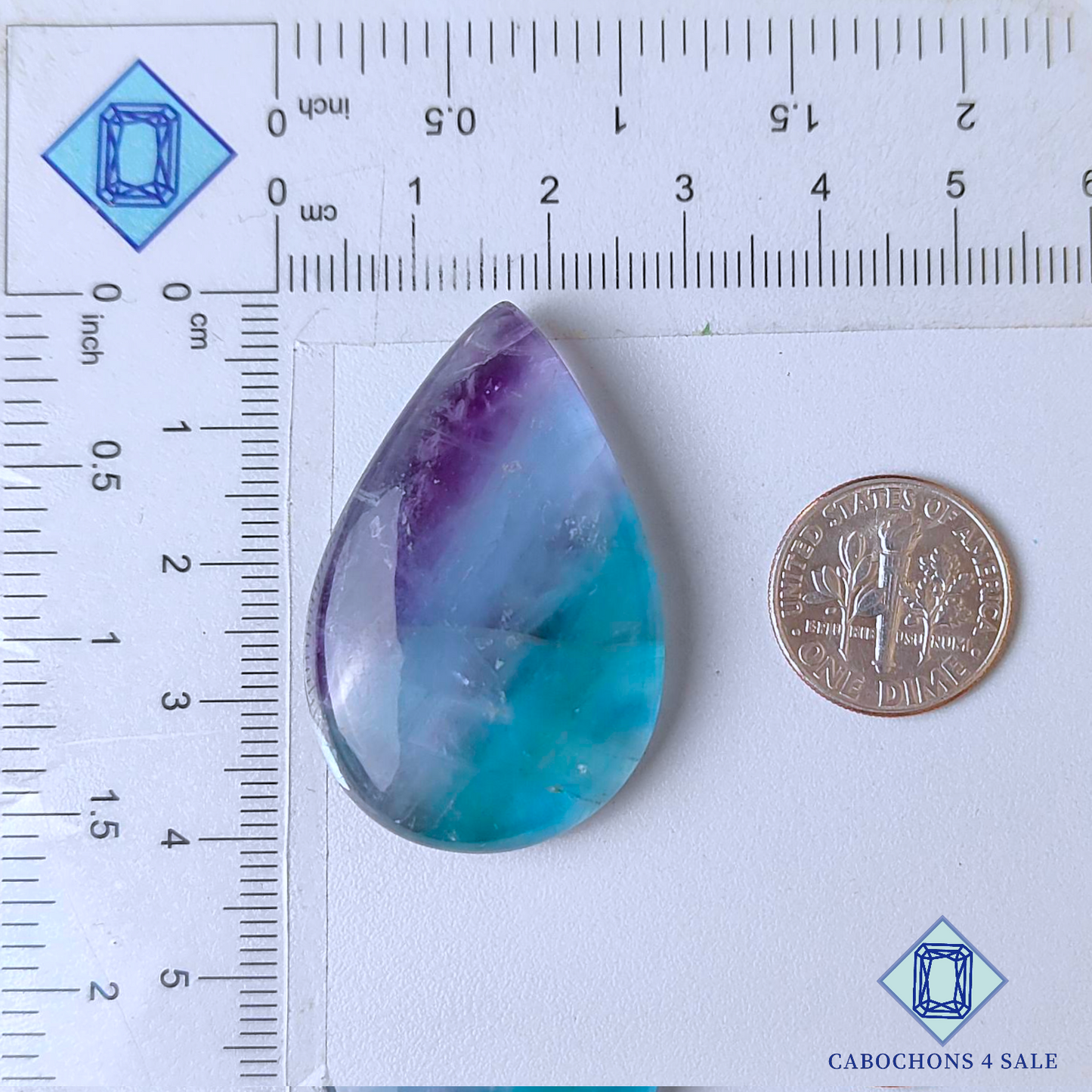 Fluorite Pear Cabochons