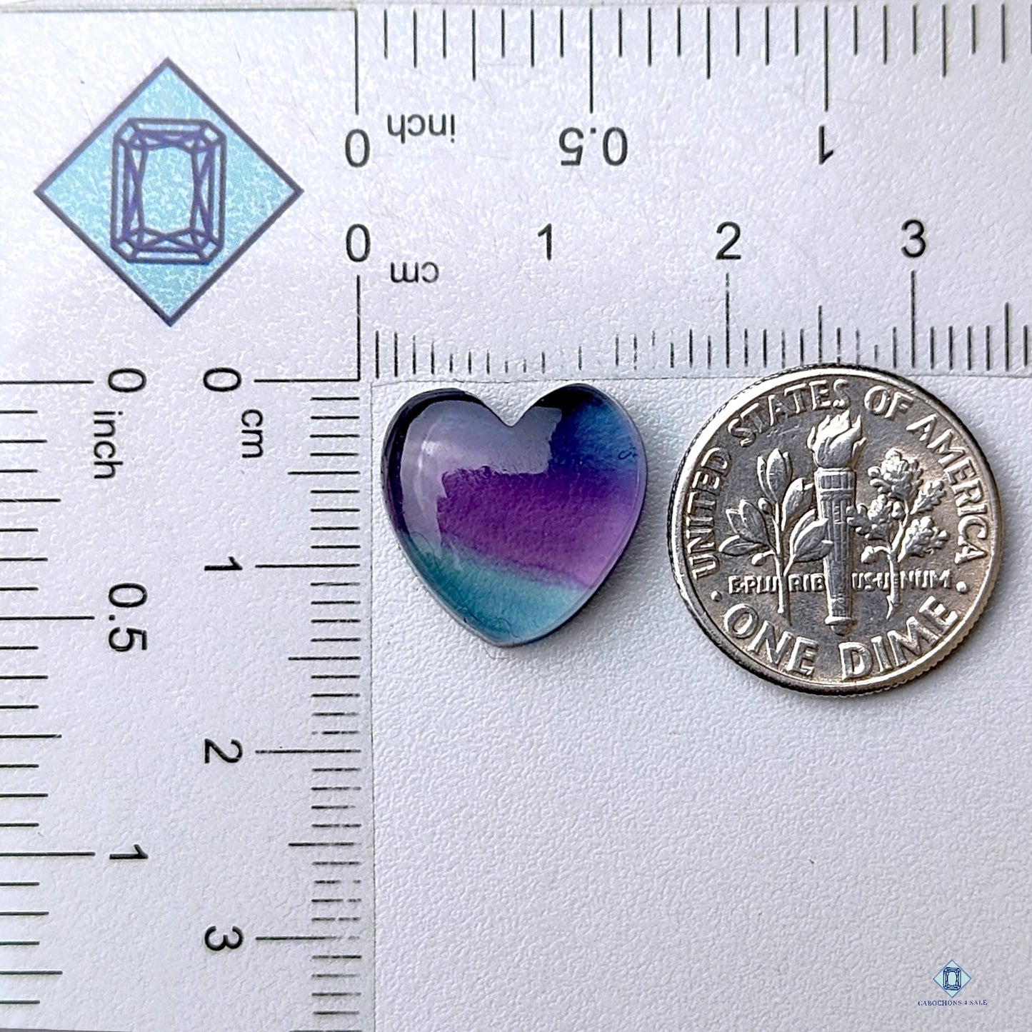 Fluorite Heart Cabochons