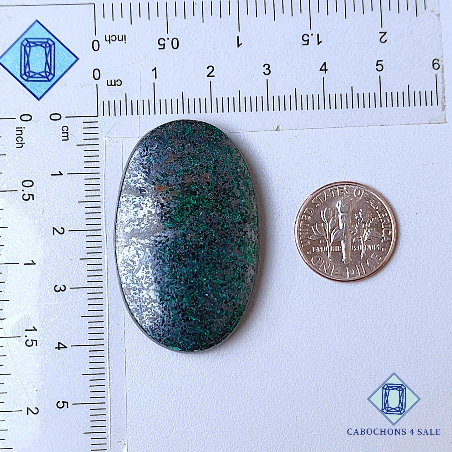Natural Forest Landscape Chrysocolla Gemstone Oval Cabochons 40*25*5mm from USA  available for sale