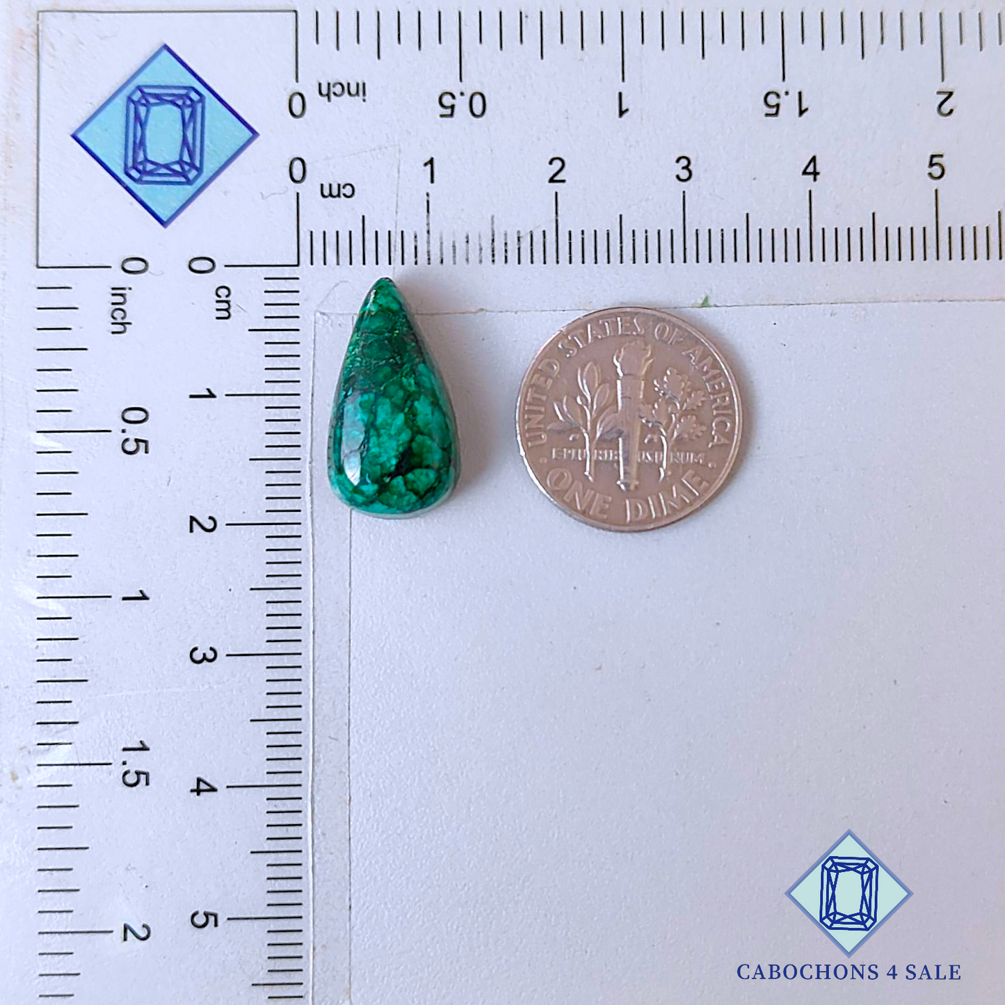 Forest Malachite Pear Cabochons 18*10*6mm
