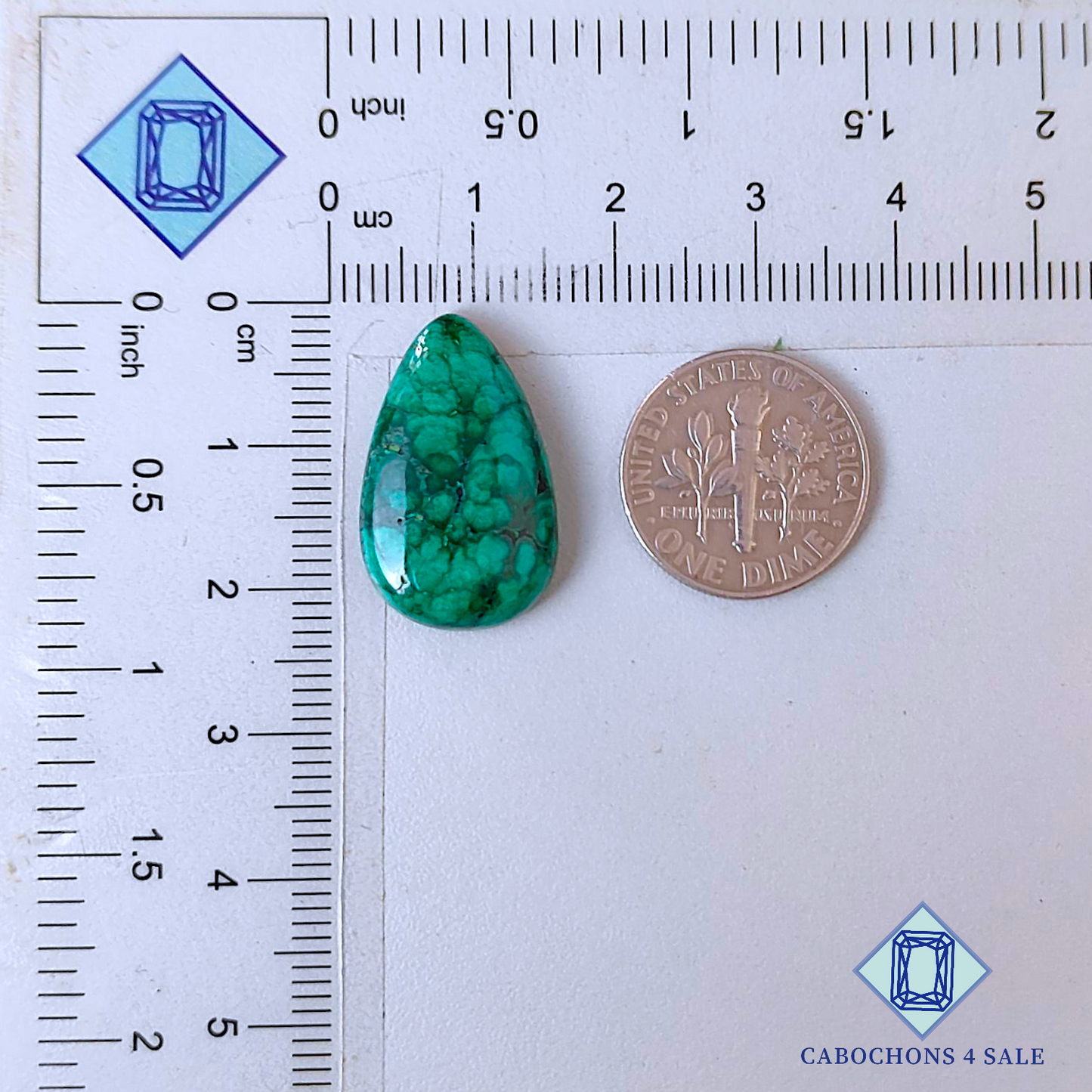 Forest Malachite Pear Cabochons 22*13*5mm