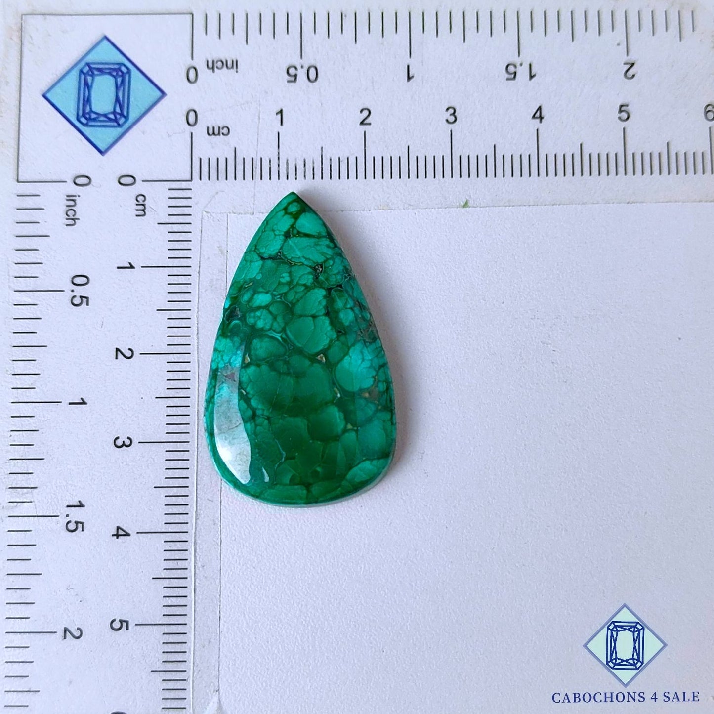 Natural Forest Malachite Gemstone  Pear Cabochons 36*21*5mm from Democratic Republic of the Congo available for sale