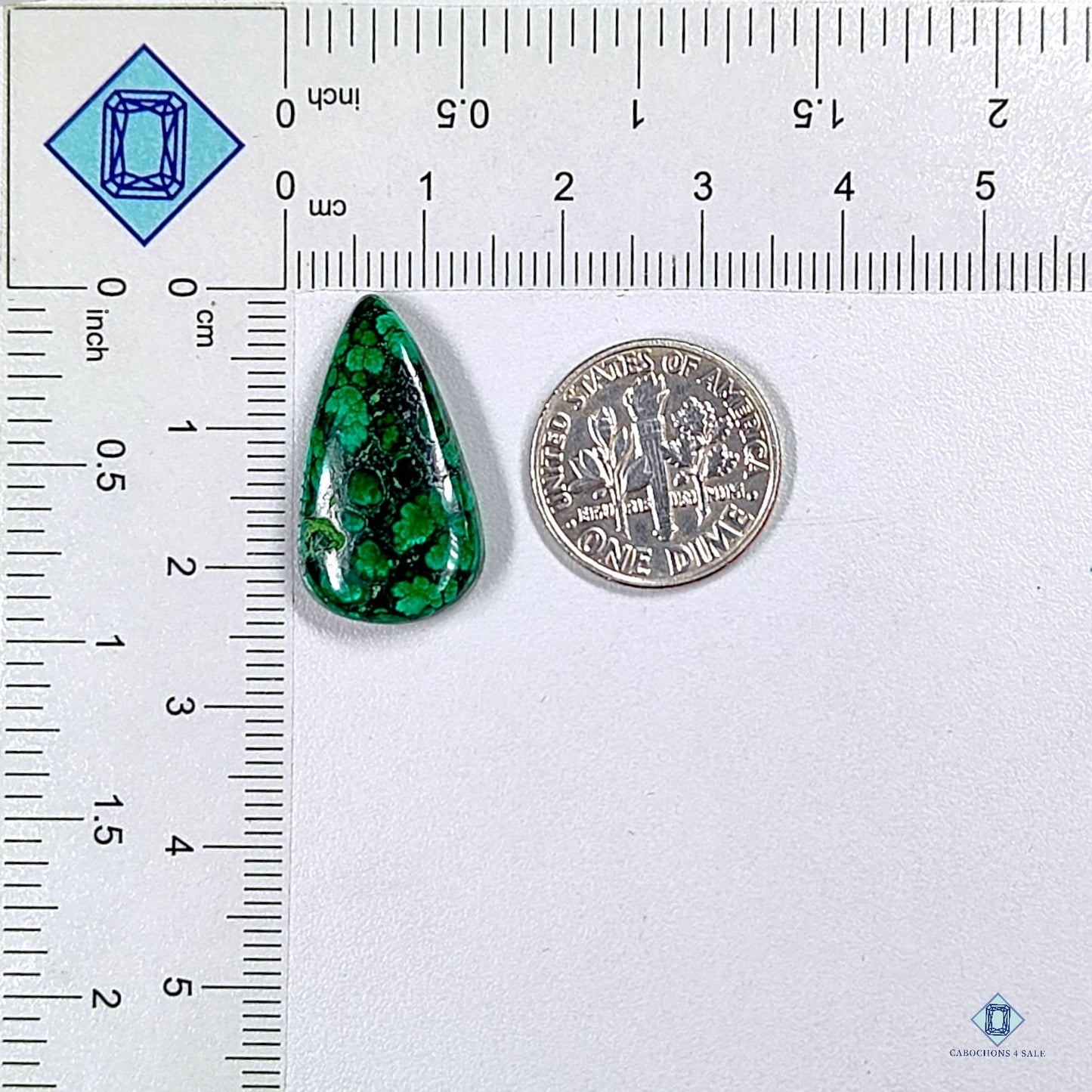 Forest Malachite Pear Cabochons