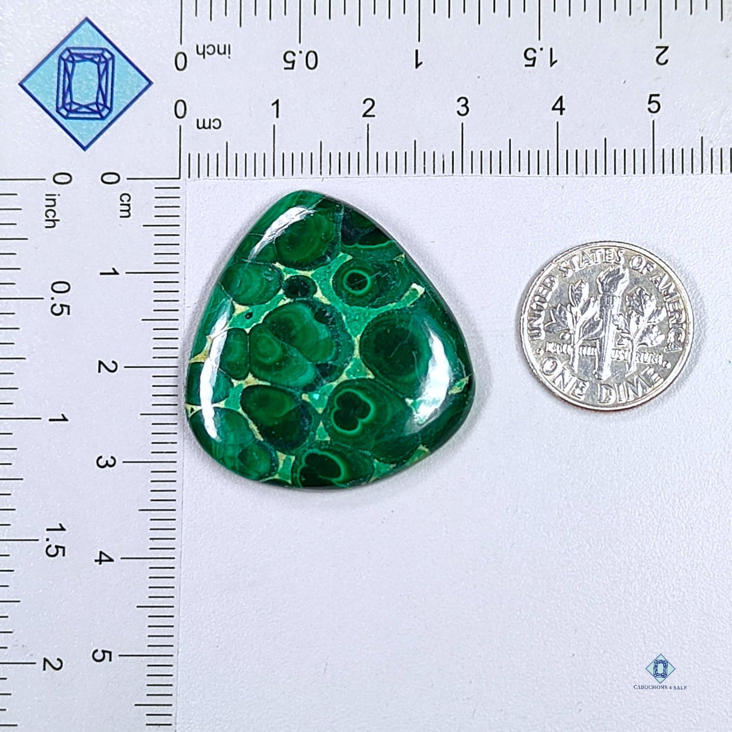 Forest Malachite Pear Cabochons