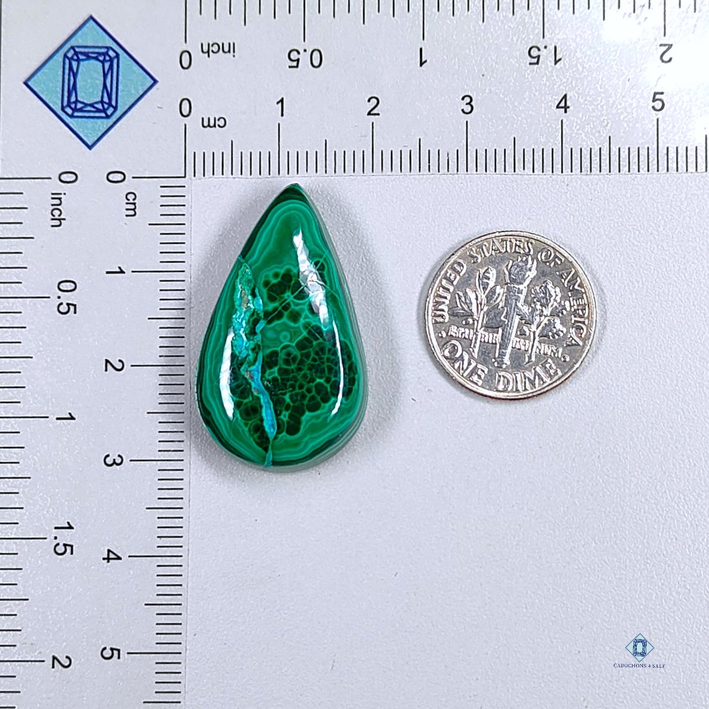 Forest Malachite Chrysocolla Pear Cabochons