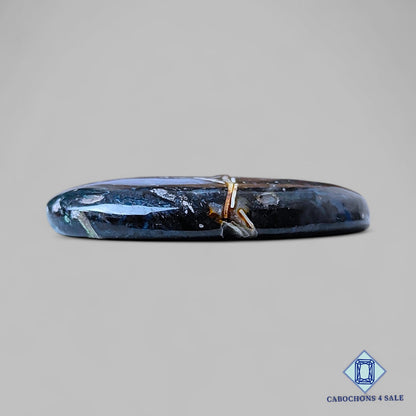 Natural Galaxy Black Onyx Gemstone Oval Cabochons 32*21*5mm from Brazil available for sale