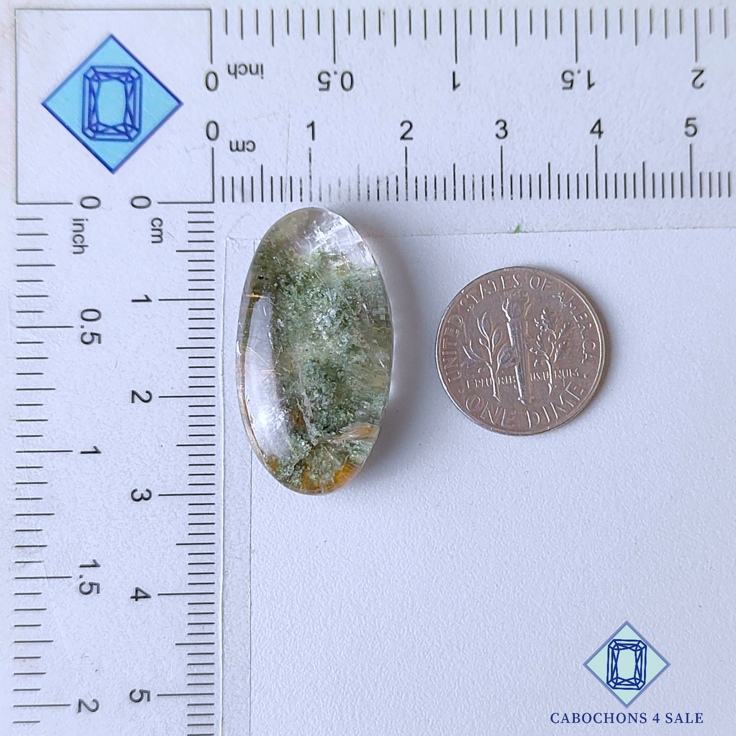 Cuarzo rutilado de jardín con drusa ovalada