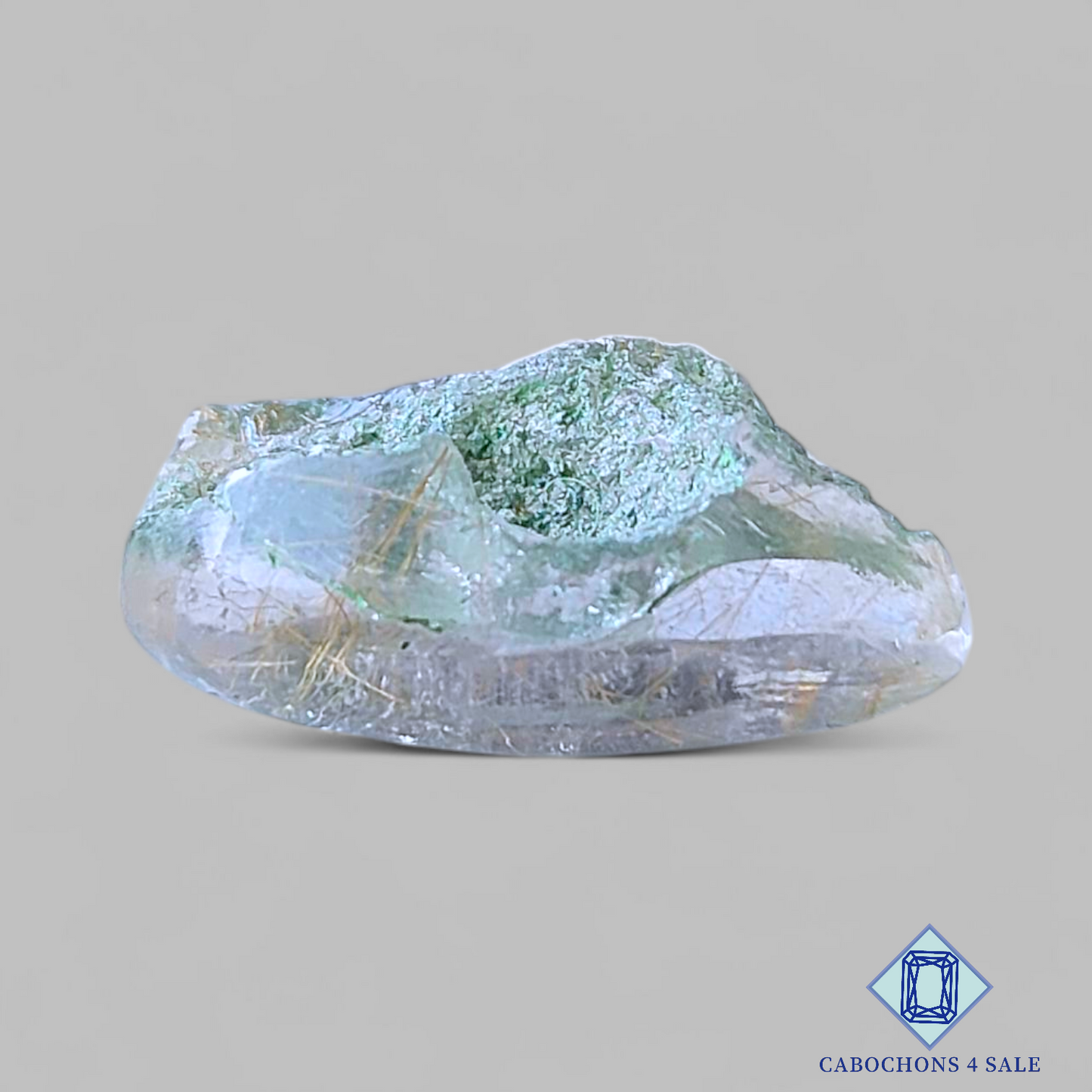 Cuarzo rutilado de jardín con drusa ovalada