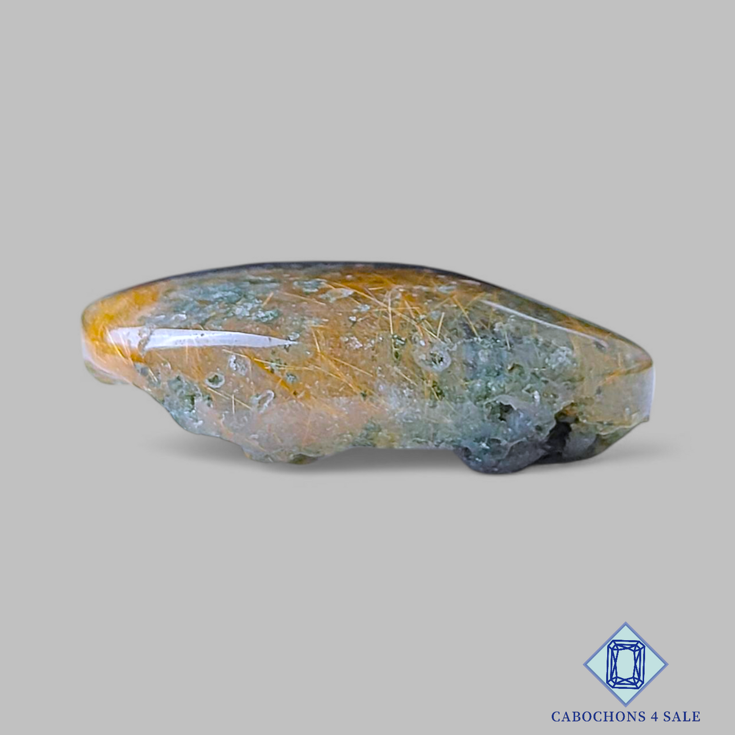 Cuarzo rutilado de jardín con drusa ovalada