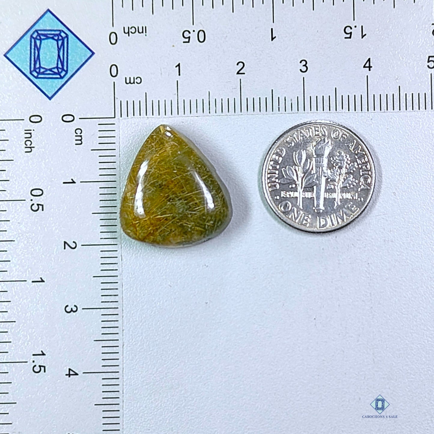 Garden Rutile Quartz Pear Cabochons