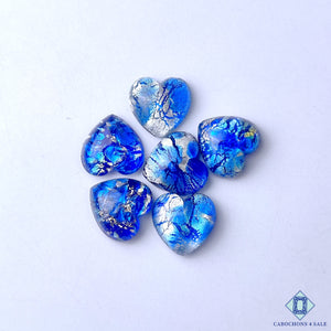Glass Blue Opal Heart Calibrated 10*10*4mm