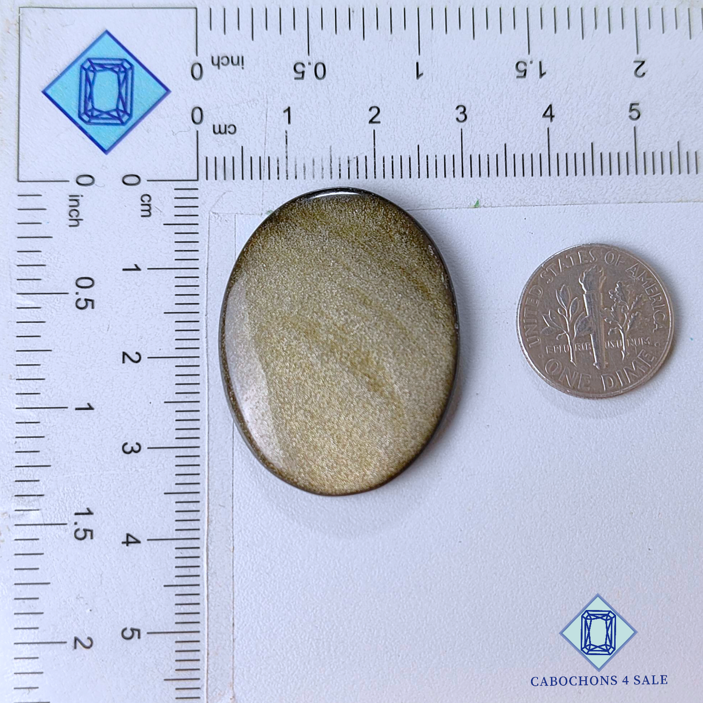 Golden Obsidian Oval Cabochons