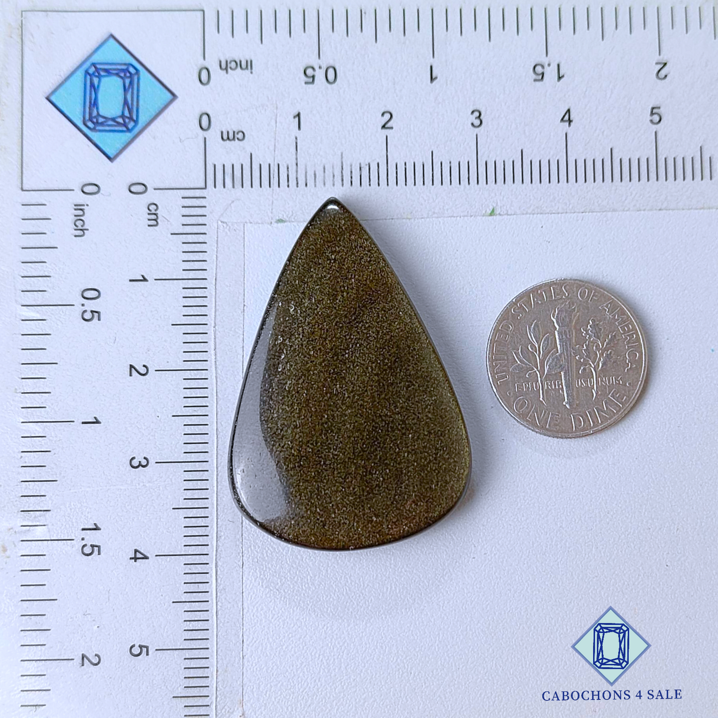 Golden Obsidian Pear Cabochons