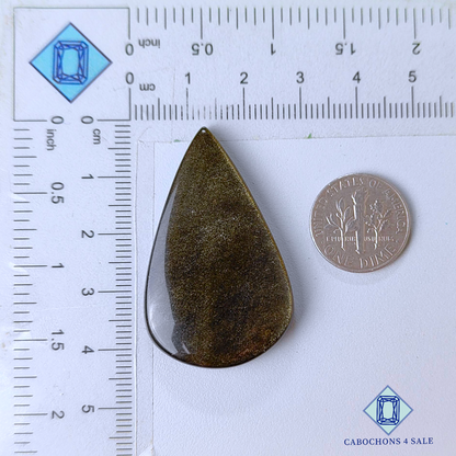 Golden Obsidian Pear Cabochons