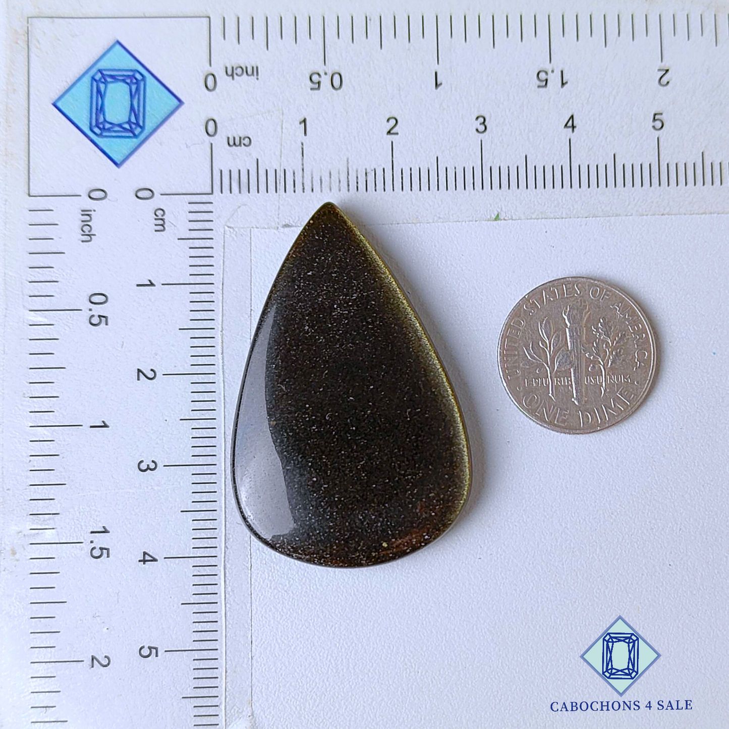 Golden Obsidian Pear Cabochons