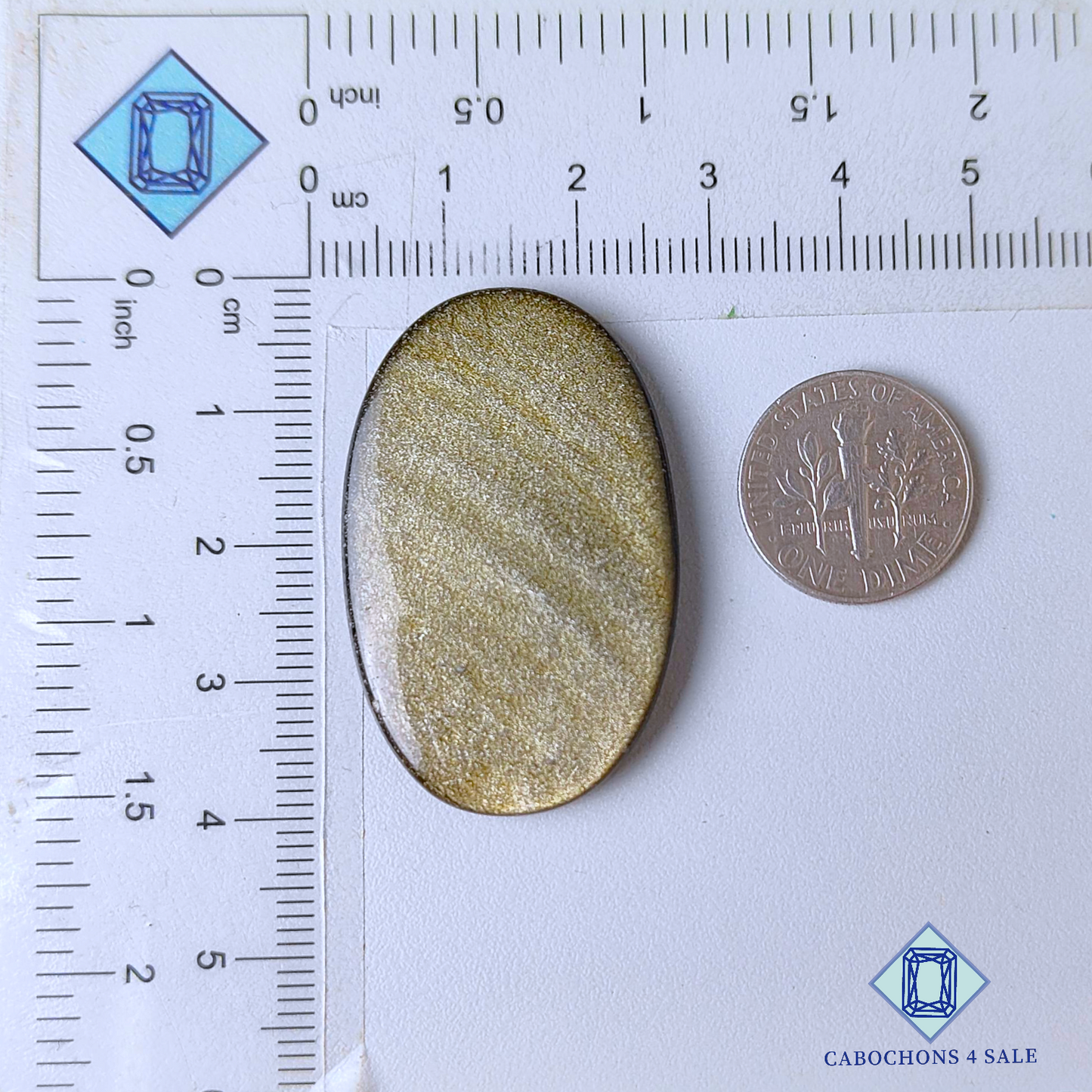 Cabujones ovalados de obsidiana dorada